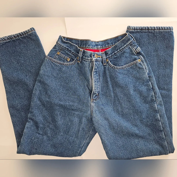 LL Bean Double L Jeans, Ultra High-Rise Comfort Waist Tapered Leg Flannel-Lined - Picture 5 of 10